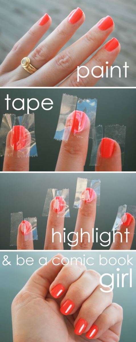 Steps to do comic style nail art